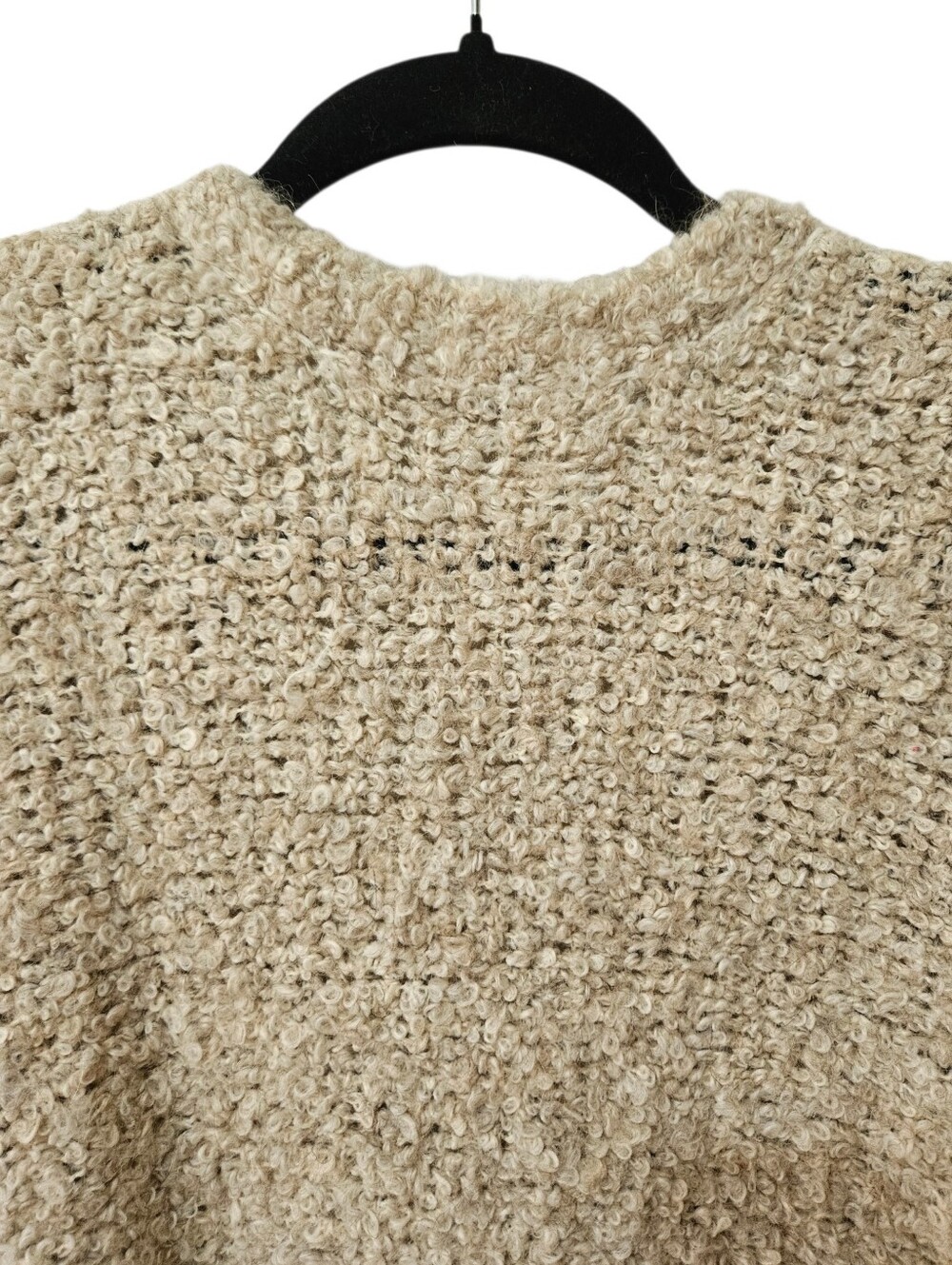 Free People Boucle Cardi Sweater Alpaca Blend S Beige Cozycore Cottagecore - Picture 10 of 15